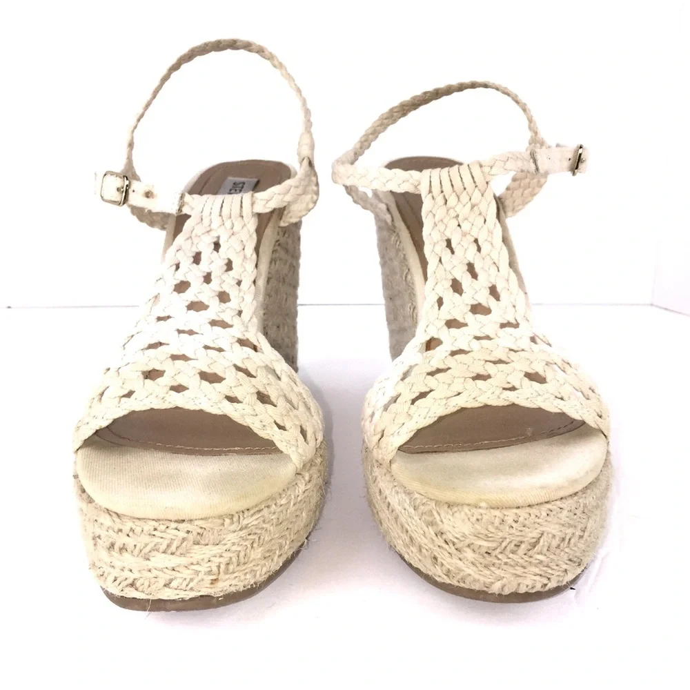 STEVE MADDEN Manngo Wedge Platform Espadrille GUC